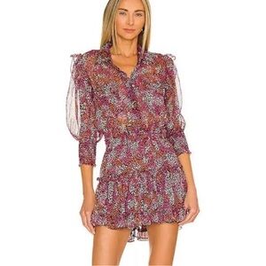 Misa Los Angeles Pink and Purple Mini Dress